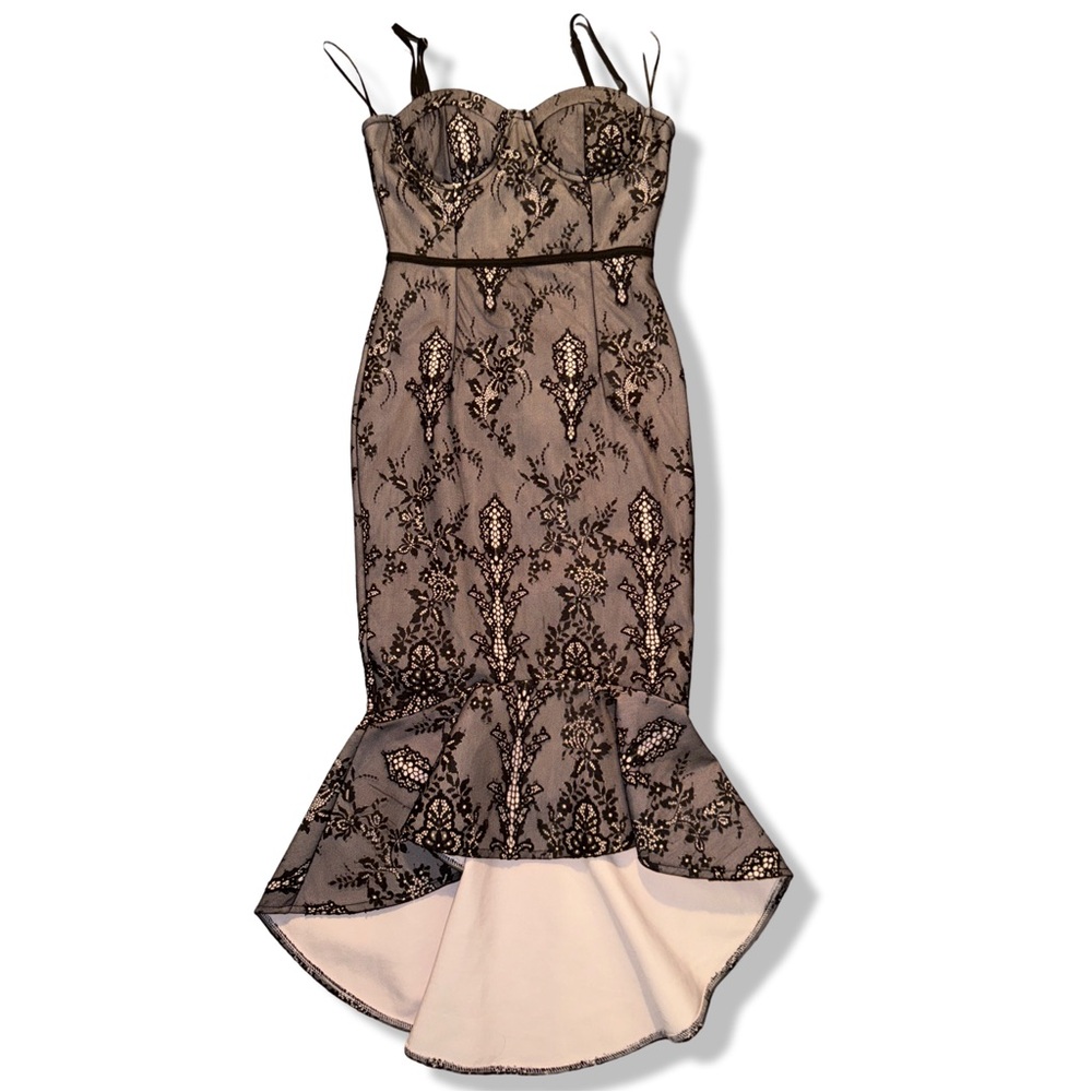 Fashion Nova Cocktail Dress Size S Black & Tan